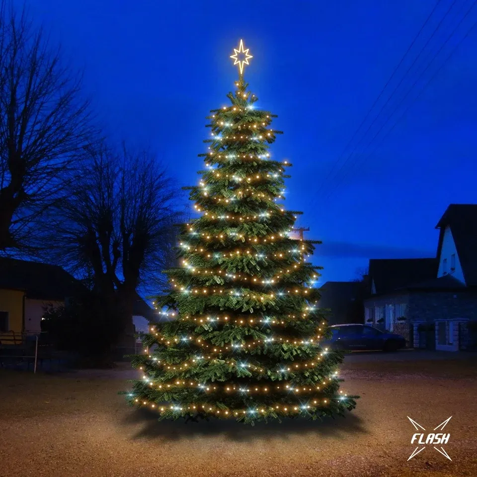 LED Light Set for Trees 6–8 m Tall, Warm White with Flash