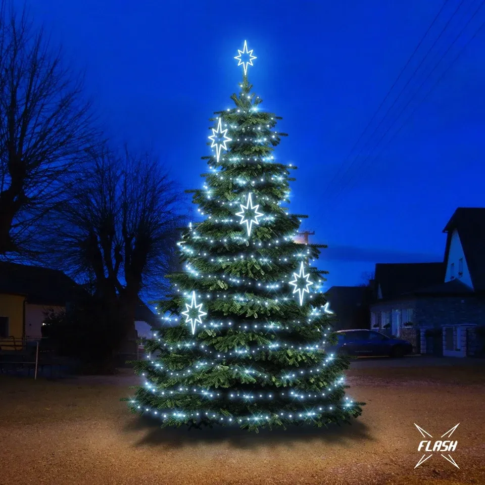 LED Light Set for Trees 6–8 m Tall, Ice White with Flash, DZX0141S2 Decorations