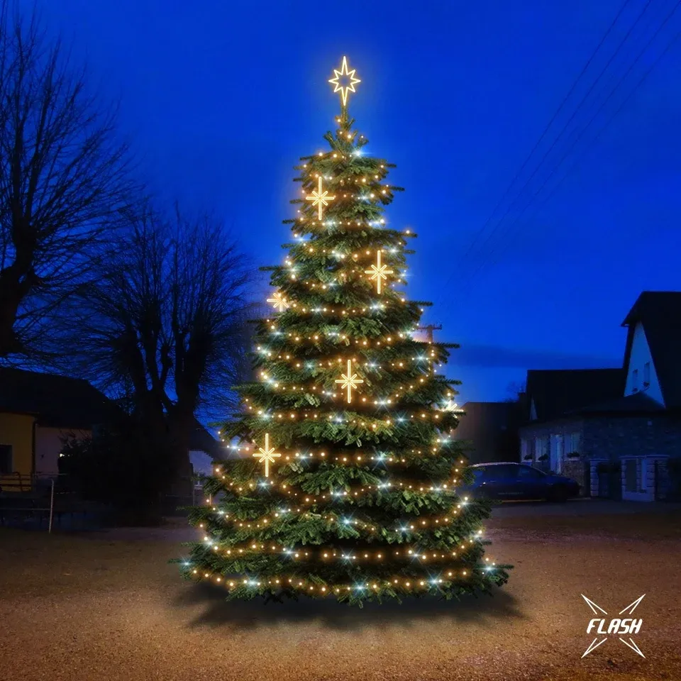 LED light set for Christmas trees 6-8 m high, warm white with Flash, decors EFD15WS2