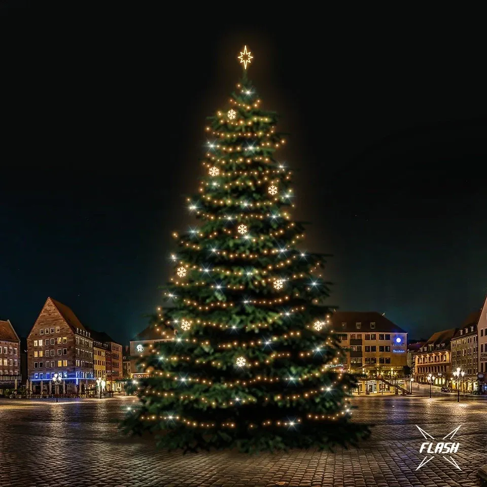 LED light set for Christmas trees 21-23 m high, warm white with Flash, decors DZX1EFD02W