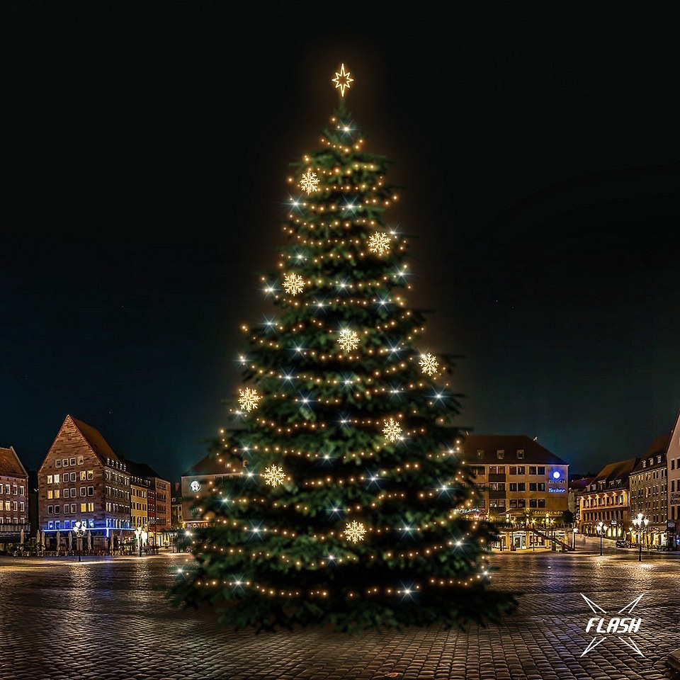 LED light set for Christmas trees 21-23 m high, warm white with Flash, decors DZX1EFD08W