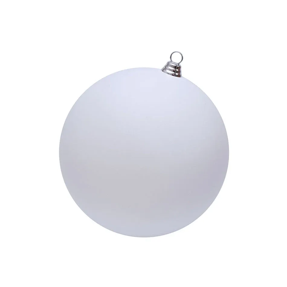 _Downloaded Christmas ornament - plastic ball 1 pc, d.30 cm, white, matt, interior