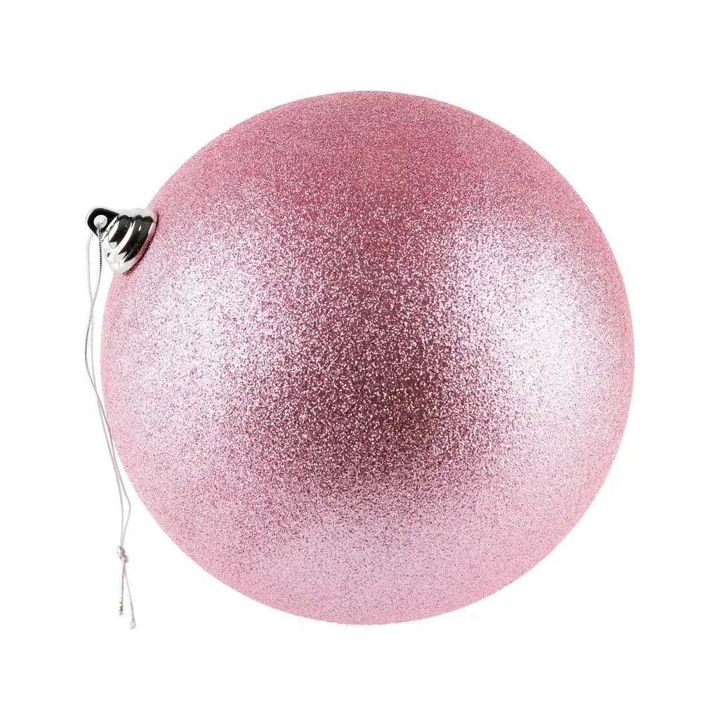 Production - Plastic ball, d. 20 cm, soft pink, glitter