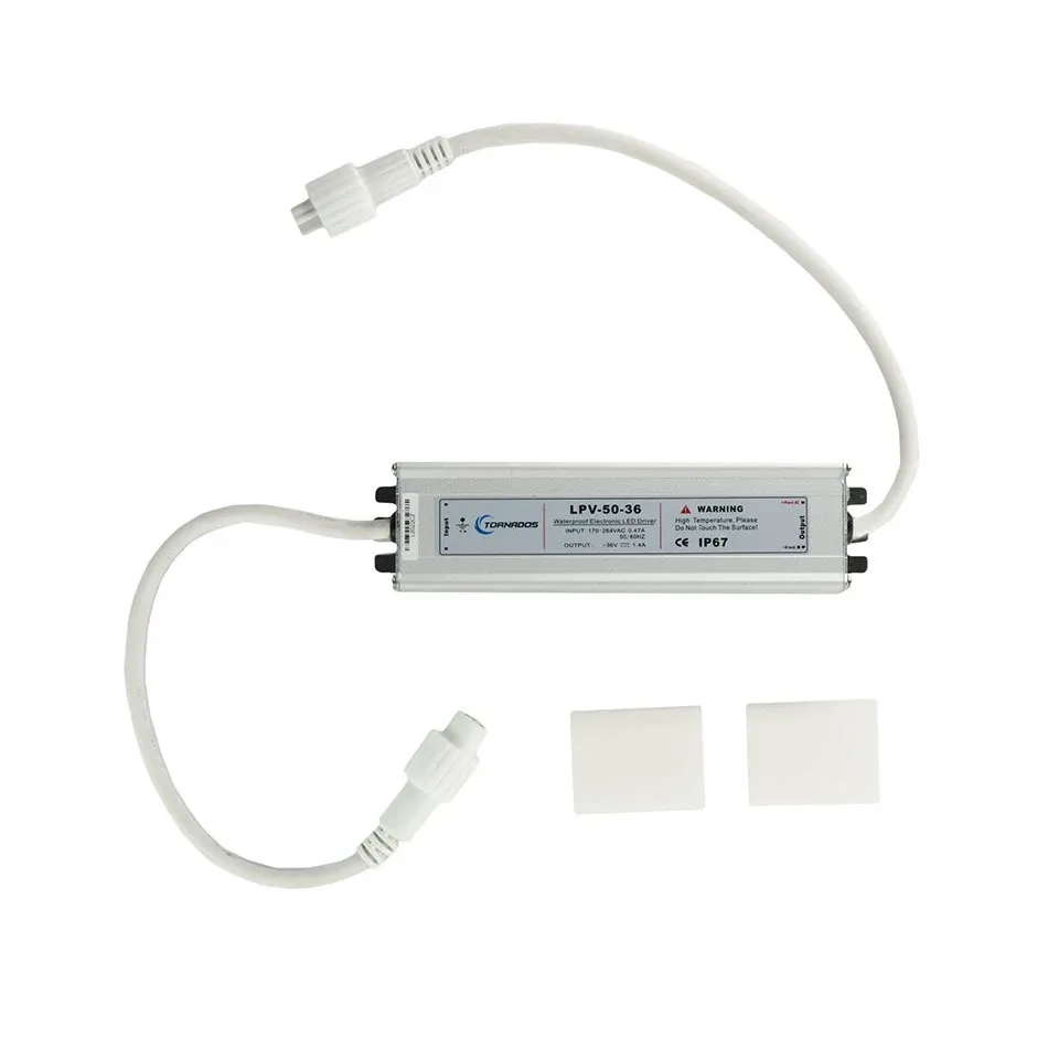 Eco Fix outdoor transformer 50 W, 36 V, white cable IP67