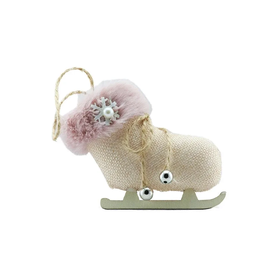 Christmas tree ornament skates, 12 × 9 cm, hanging, textile, interior