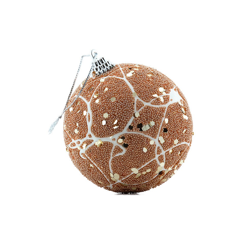 Christmas ornament burgundy plastic ball 8 cm sequin