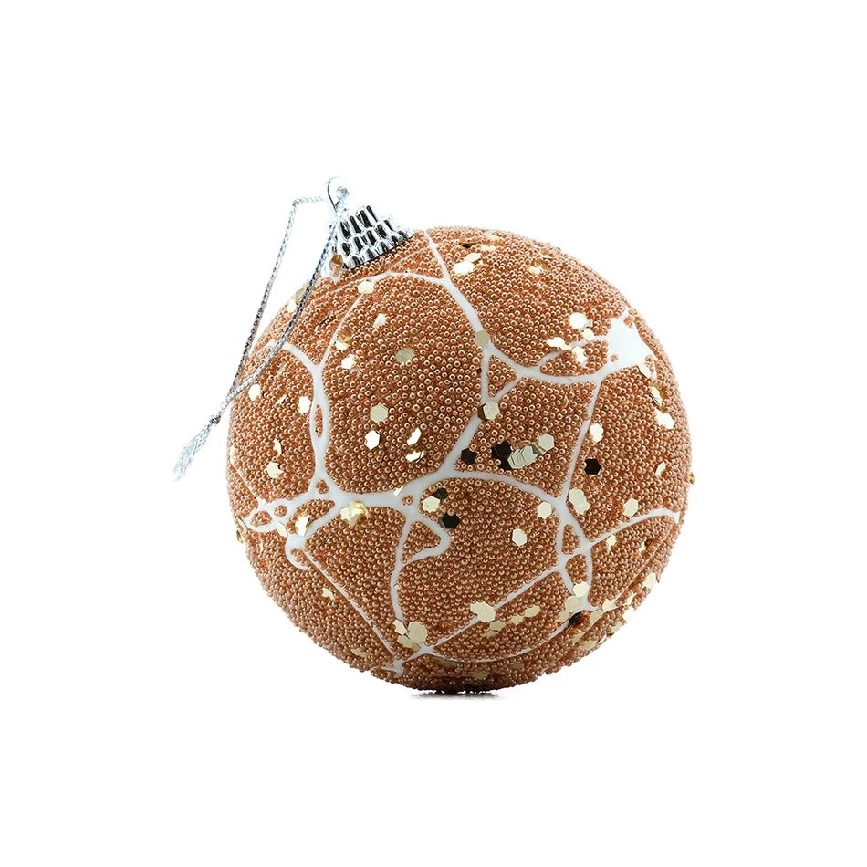 Christmas ornament burgundy plastic ball 8 cm sequin