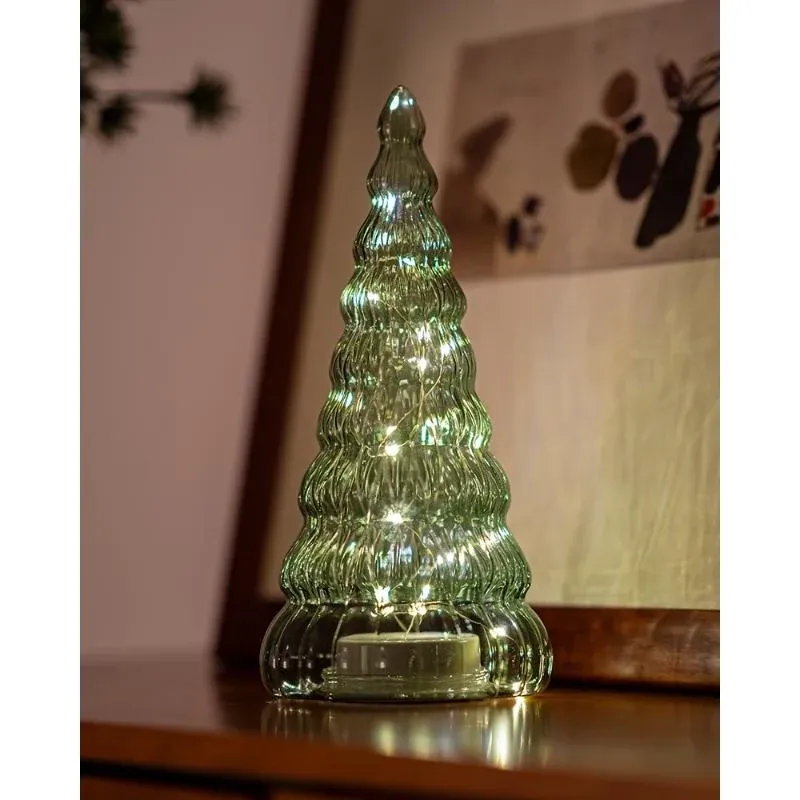 _Downloaded LED light tree, glass, green, 30 cm