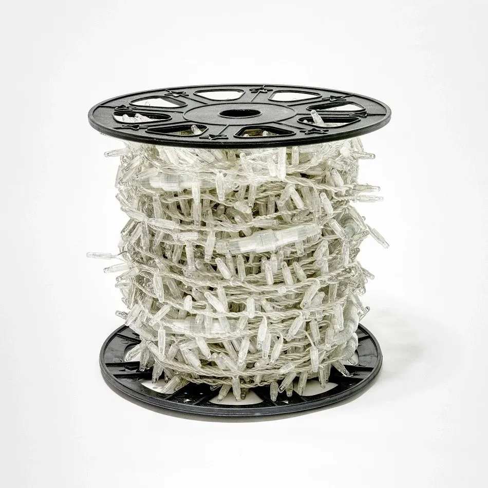 DPP - Eco Fix LED Contour Light, 100 m, Ice White, 2,000 LEDs, Transparent Cable, IP44, Spool