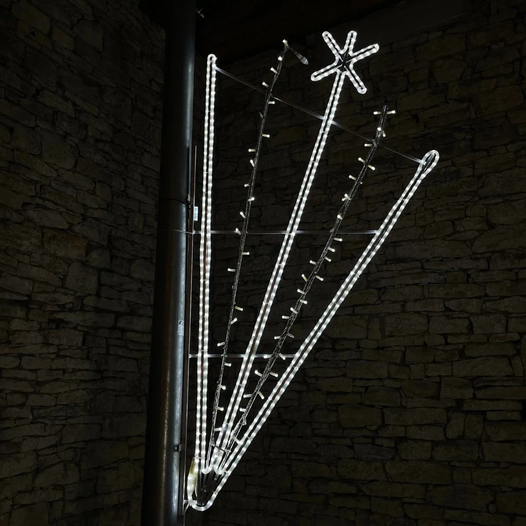 LED light motif splash with star ice hose, 215 x 110 cm