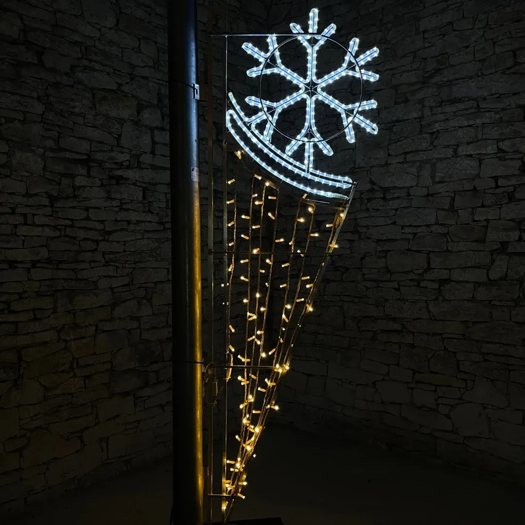 LED light motif, flag with snowflake, 0,6x2 m