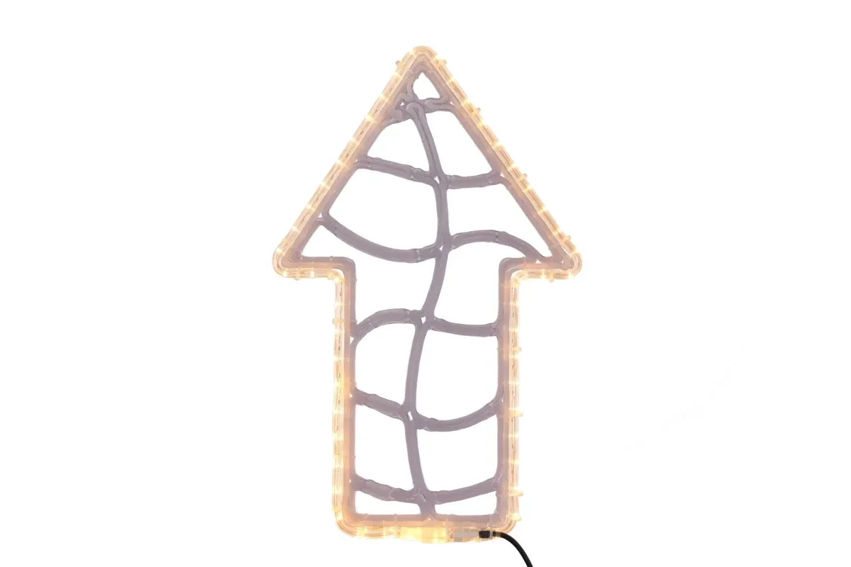 Easy Fix 2D LED directional arrow light, hanging, 63 × 40 × 3 cm, warm white, 3D printed, gold