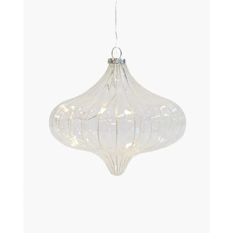 _Downloaded LED glass lantern, clear, 11 cm
