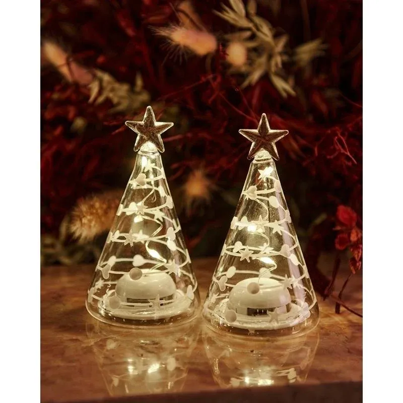_Downloaded LED light tree glass, clear, set of 2, 9 cm