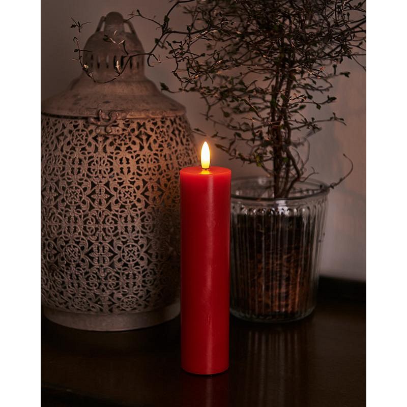 _Downloaded Wax LED candle Sille, 20cm, red, dia. 5 cm