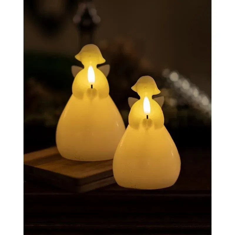 _Download Wax LED angel, white, 15 cm