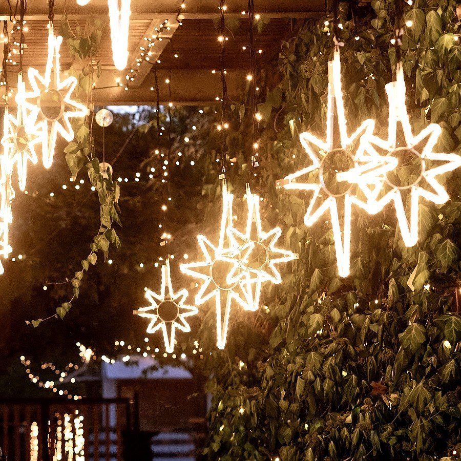 Easy Fix 2D LED Star Light X., 45 × 70 cm, warm white, hanging, aluminium
