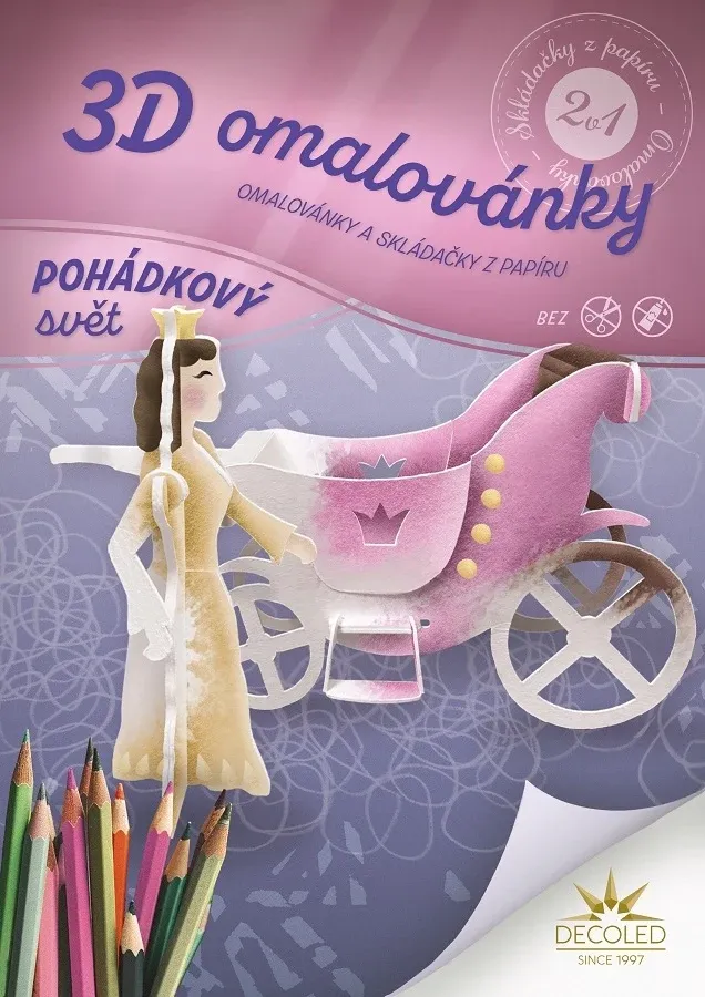 A4 colouring book jigsaw puzzle princess and carriage
