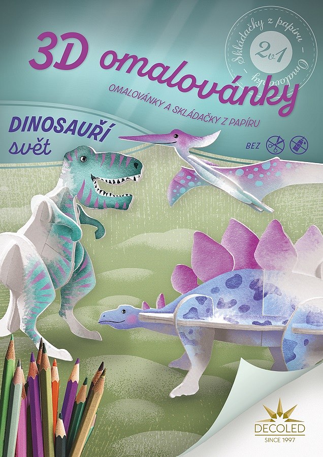 A4 colouring book puzzle dinosaur world 2in1
