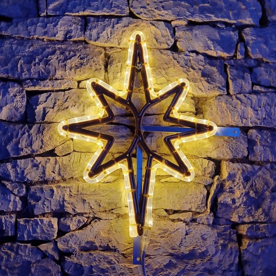 Easy Fix 2D LED star light, 60 × 90 cm, warm white 3D print, public lighting decor, aluminium