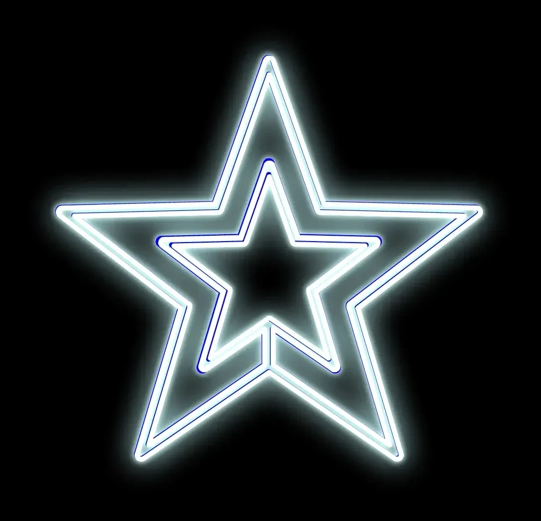 Easy Fix 2D LED star light VII, Ø 80 cm, icy white, hanging, aluminium