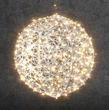 3D LED light globe, 160 cm d.p.m., warm white