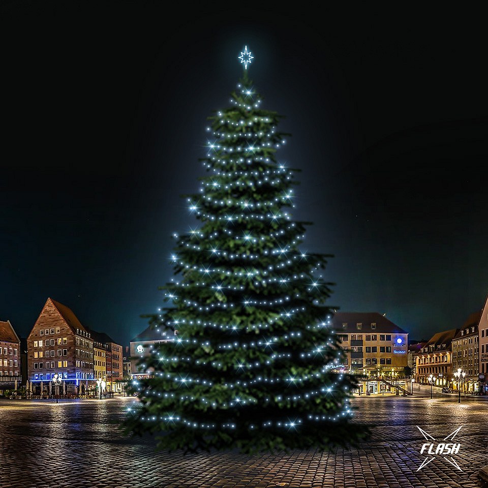 LED light set for trees 21-23m high, icy white with Flash