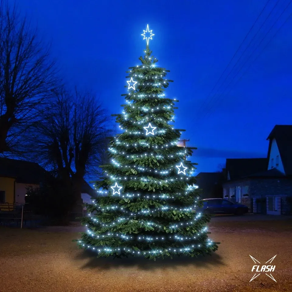 LED light set for trees 6-8m high, icy white with Flash, EFD11 decors
