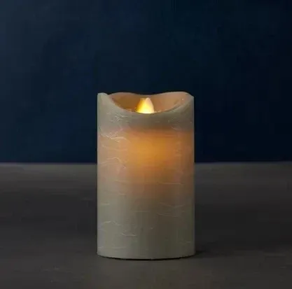 _Downloaded Wax LED candle Sara, 12,5 cm, grey