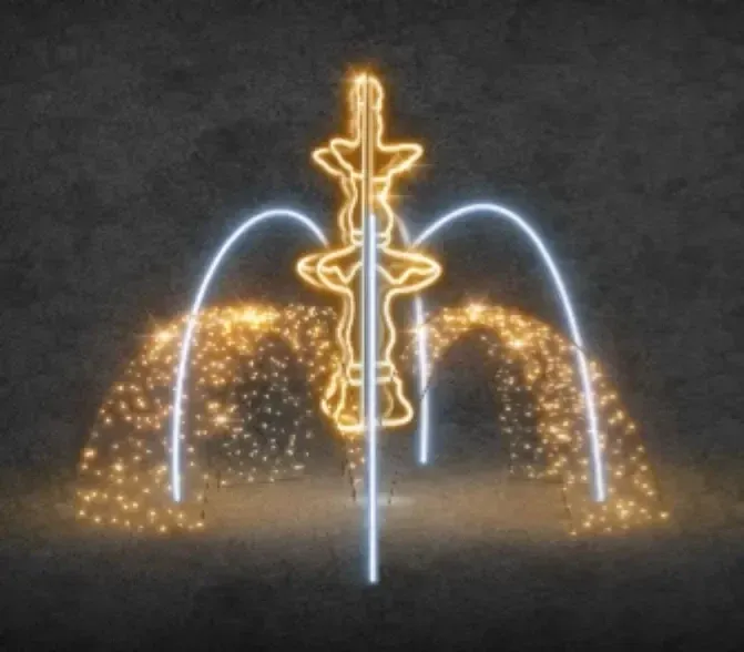 3D LED light fountain, 500 x 250 x 500 cm, warm and icy white, 36V, 73W, made of 23 parts