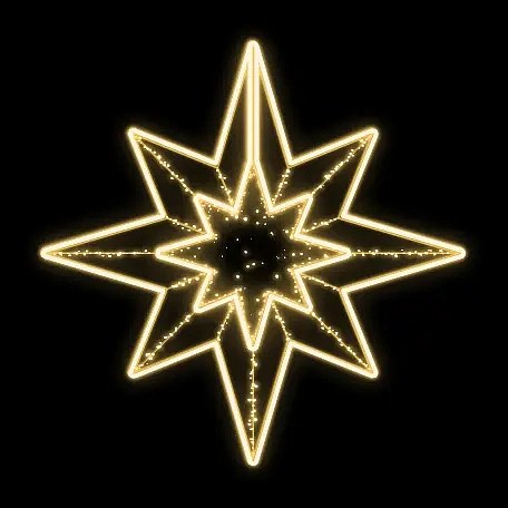 Easy Fix 2D LED star light I, Ø 308 cm, warm white, hanging, aluminium