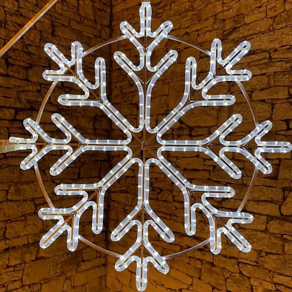 Easy Fix 2D LED light flake II, Ø 80 cm, icy white 3D printing, public lighting kit, aluminium