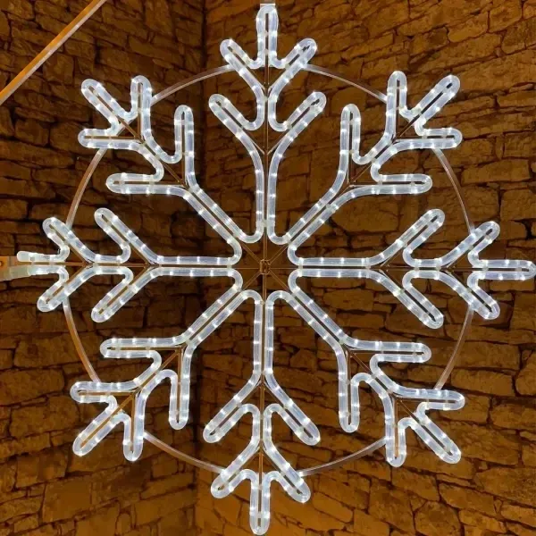 Easy Fix 2D LED light flake II, Ø 80 cm, icy white 3D printing, public lighting kit, aluminium