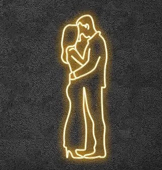 Eco Fix 2D LED light lover's couple, 60 × 105 × 60 cm, warm white, standing, 3D printing