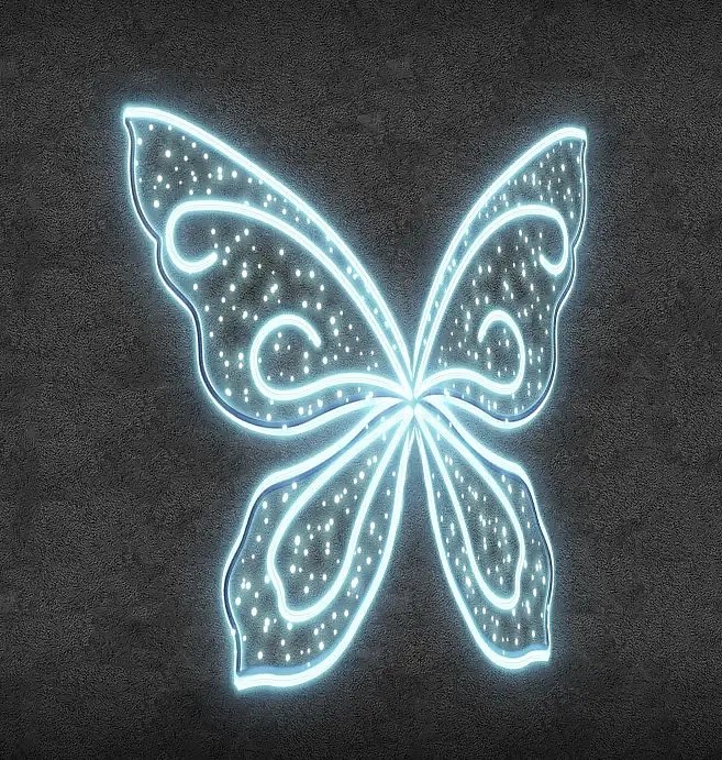 3D LED light butterfly wings, 200 x 200 cm / size of one wing 100 x 200 cm