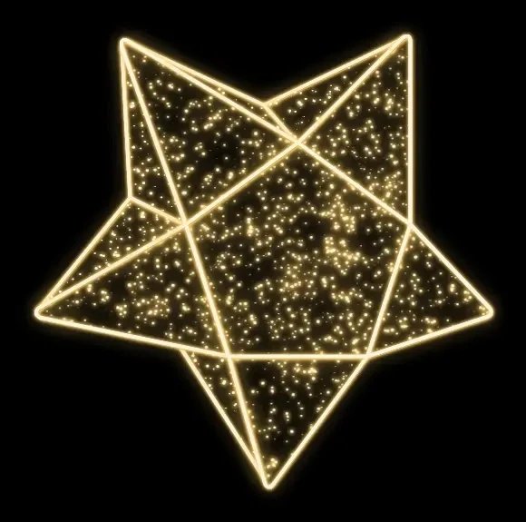Easy Fix 2D LED five-pointed star light IV, Ø 150 cm, warm white, hanging, aluminium