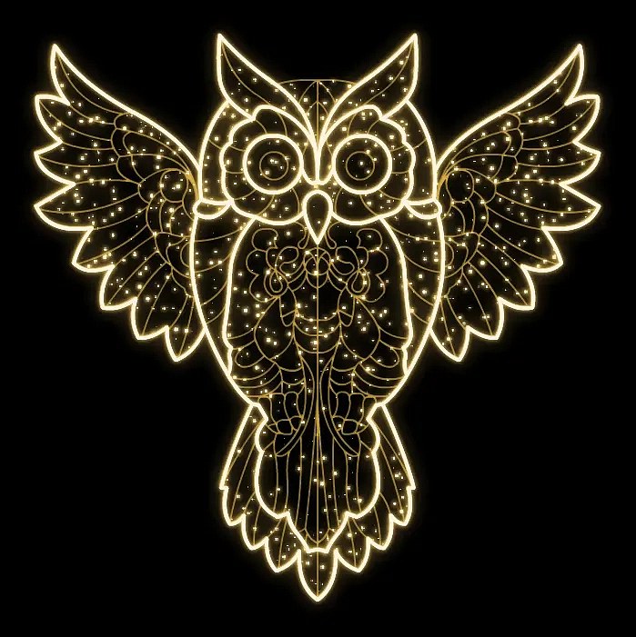 Eco Fix 2D LED light owl, hanging, 145 × 145 cm, warm white, aluminium, DZ1185WS1