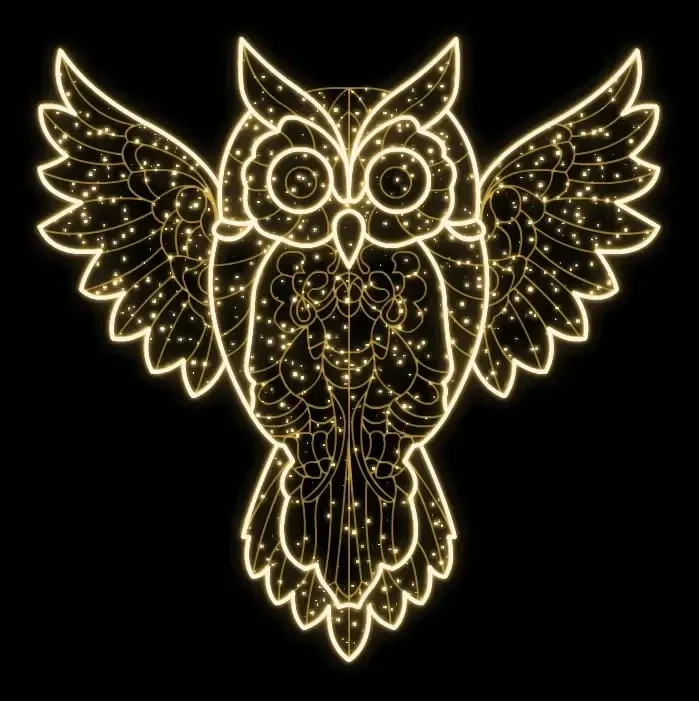 Eco Fix 2D LED light owl, hanging, 145 × 145 cm, warm white, aluminium, DZ1185WS1