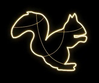 Eco Fix 2D LED light squirrel, hanging, 130 × 108 × cm, warm white, hanging, 3D printing, DZX1989WS2
