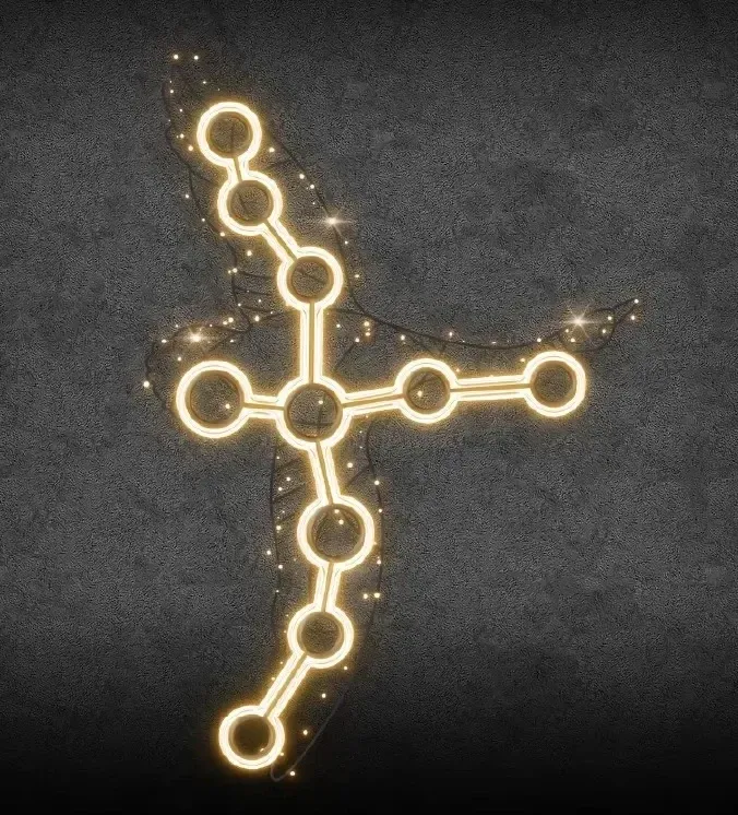 2D LED constellation swan light, 180 × 270 cm, warm white, standing, 3D printing