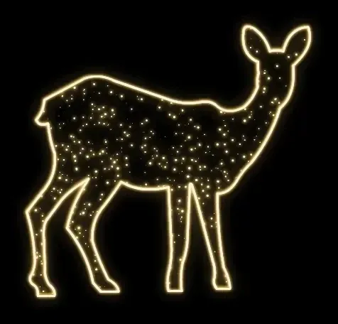 2D LED light deer, 210 × 200 × 5 cm, warm white, standing, aluminium