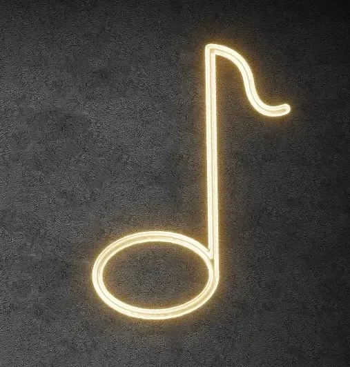 2D LED light note, 80 × 105 cm, warm white, standing, 3D printing