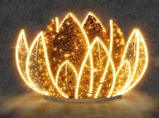 3D LED light water lily, 200 x 150 cm, warm white, 36 V, 59.2 W, 3 parts