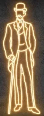 2D LED light gentleman, 71 × 210 cm, warm white, standing, 3D printing