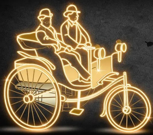 Eco Fix 2D LED light car, 285 × 250 × 60 cm, warm white, standing, 3D printing