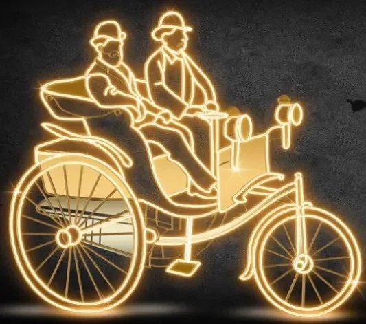 Eco Fix 2D LED light car, 285 × 250 × 60 cm, warm white, standing, 3D printing
