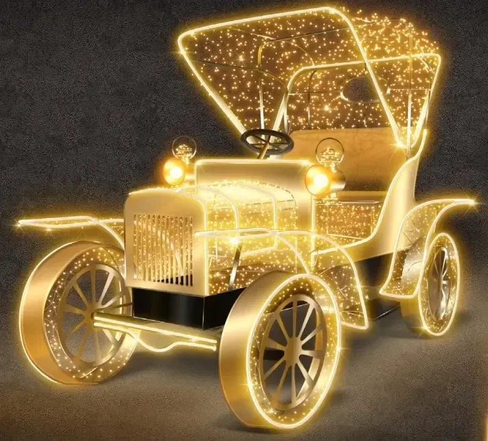 3D light car, height 230 cm, warm white