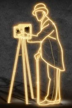 2D LED light photographer, 114 × 202 cm, warm white, standing, 3D printing