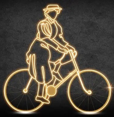 Eco Fix 2D LED bike light, 175 × 188 × 60 cm, warm white, standing, 3D printing