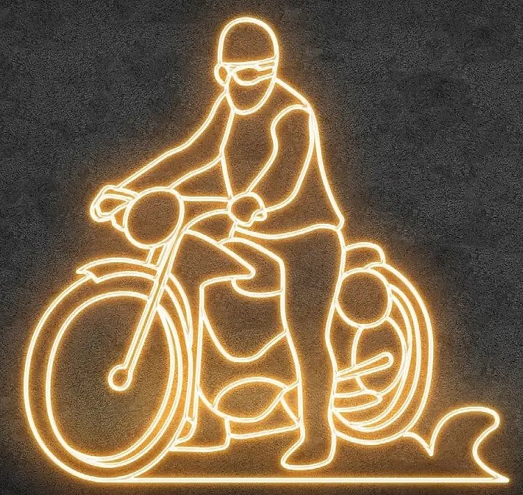 Eco Fix 2D LED Motorcycle Light, 220 × 220 × 60 cm, warm white, standing, 3D printing